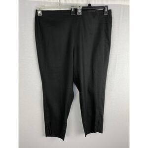 J. Jill Pants Pull On Straight Tapered Linen Black Lagenlook Boho Minimalist